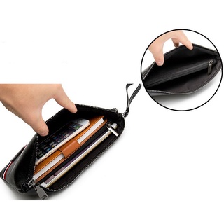 ∈▦♟Fashion Simple Men's Hand Bag PU Leather Clutch Large Capacity Envelope Bag