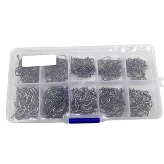 Ready Stock! 500Pcs/Set Mixed Size #3~12 High Carbon Steel Fishing Hooks With Hole ZJP (1)