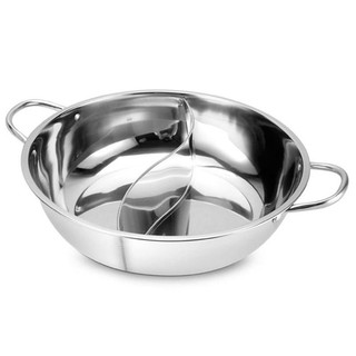 28cm Hot Pot Twin Divided Stainless Steel 28cm Cookware Hot Pot Ruled Compatible