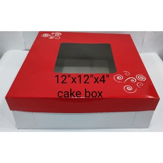 12x12x4 cake box with window red (SOLD BY 10 PCS)