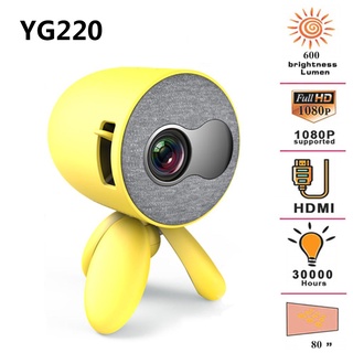 ◕۩YG220 mini projector supports mobile phone with the same screen 1080P HD USB projector video playe