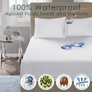 Smooth Waterproof Mattress Cover Protector Bed Sheet Cover Breathable Protection Cover