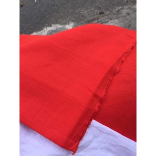 Linen fabric premium red orange