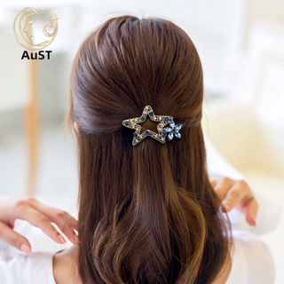 austfs_Fashion Women Star Rhinestone Hairpin Hair Clip Barrette Headwear Accessory
