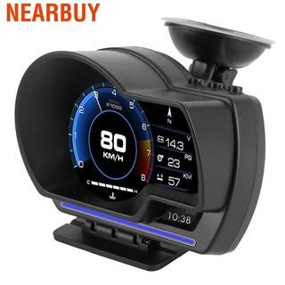 Nearbuy Head Up Display OBD2+GPS Smart Gauge Car HUD Speedometer Turbo RPM Alarm for Truck