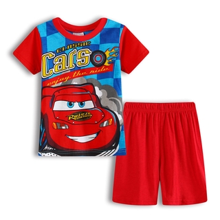 Auto story children's short sleeve home clothes pure cotton foreign trade new pajamas Summer Boys children's suit wholesale