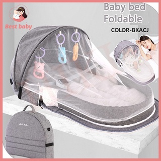Baby Mosquito Net Folding Bed Portable Soft Outdoor Travel Folding Zipper Crib & Pillow Bed (1)