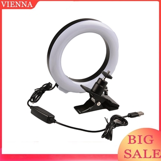 Video Conference Lighting Kit Clip on 6 inch Ring Light for Laptop Monitor