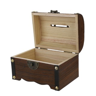 Wooden Piggy Bank Safe Money Box Savings With Lock Wood Carving Handmade (5)
