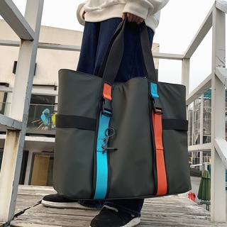 Ulzzang Waterproof Men's Fashion Tote Bag Briefcase Handbag Japanese Ins Large Capacity Shopping Bag (3)