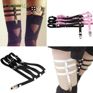 Harness Punk Gothic Rivet Leg Ring Garter Belt Suspenders PU Leather (1)