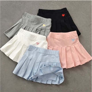 【ready stock】Girl Skirts, Girls Cotton Pleated Skirts, Kids Fashion Korean Style Safety Pants Short S