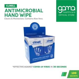CLINELL Antimicrobial Hand Wipes 100’s bWdB