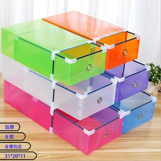MUZI.Stackable Colorful Shoe Box Drawer Storage