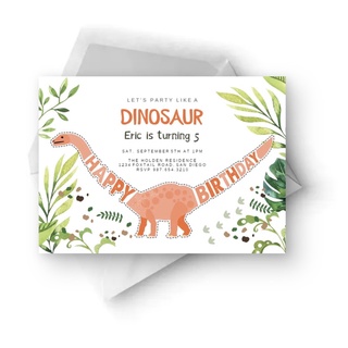 Dinosaur Themed Birthday Invitations