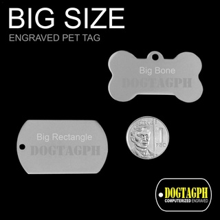 Pet Clothing❃❅Pet Tag - Dog Tag Big Size (Free Engrave) Minimalist, High Polish, Elegant, Durable, N