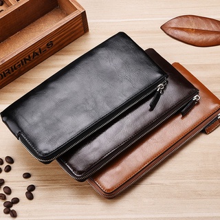 Leather wallet men's long zipper wallet mobile phone baLeather wallet men's long zipper wallet mobil