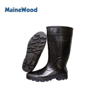 MaineWood Mens Black Waterproof Rain Boots