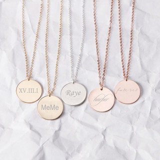 Vnox Custom Disc Necklace, personalized necklace, circle necklace, round tag, initial, name necklace, bridesmaids gift