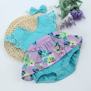 [SKIC] Newborn Baby Infant Babys Girls Floral Cotton Bodysuit Clothes (7)