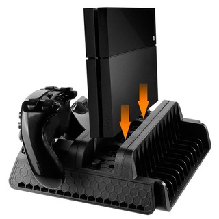 PS4 Stand with Cooling Fan and Dual Controllers for PS4/PS4 Slim/PS4 Pro (1)