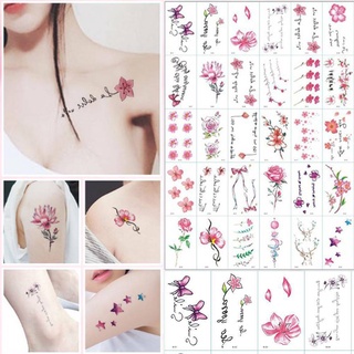 30sheets /set Tattoo Sticker Temporary Waterproof Flower Letter Long Lasting colour Tattoo Stickers