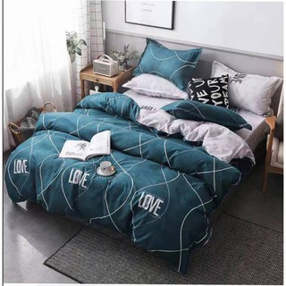 4 in 1 Bedsheet Set Modern Pattern Design Bed Linen Soft Duvet Cover Flat Sheet Pillowcase C-555 (5)