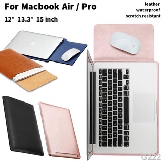 ¤◎Leather Sleeve Bag Case For Macbook Air Pro 13 15 Notebook Sleeve Bag For Macbook Air 12 13.3 15.4