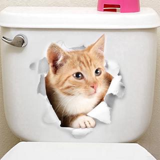 Aucato Cartoon Animal Cat 3d Sticker For Refrigerator Toilet Seat