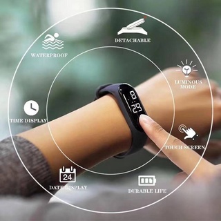 touch led watch digital watch silicon fabric unisex can wear