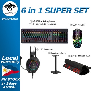 K880 Mechanical Keyboard 104 Key Computer S30 RGB Wired Combo Gaming Keyboard Mouse Combo