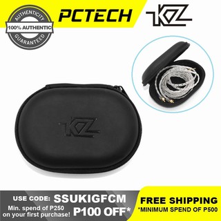 KZ Oval Classic PU Zipper Portable Storage Box for Earphones Earbuds Headsets USB Case high Quality