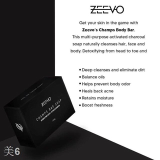 ❈Zeevo Champs Bar Soap 135g Charcoal Soap for Men | Authentic | Authorized Seller | On-Hand