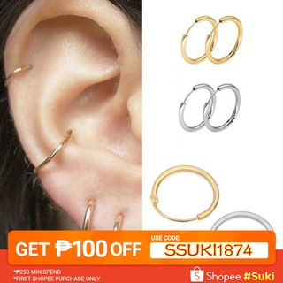 3 Pairs Simple Alloy Hoop Earrings Pendant Stud Jewelry (1)