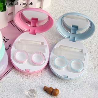 【nobleflying】 contact lens case with mirror Solid color travel portable contact lens box [PH]
