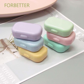 FORBETTER Sealed Contact Lens Case Cute Lenses Box Contact Lens Container Portable|Color Candy Color With Mirror Rectangle Smooth Storage Eye Care/Multicolor
