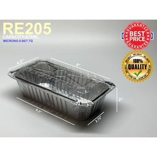 100pcs 8x4x2 Aluminum Foil Loaf Pan 670/45 with Plastic Lid Included (2)