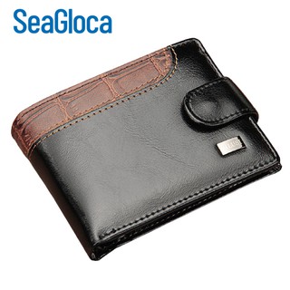 Seagloca Men Wallets Business Leather Vintage Coin Purses Pocket Hasp Small Purse Card Holder
