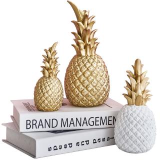 INS Creative Gold pineapple gold black white living resin home decoration