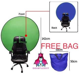 Portable round Green screen for chair or computer chairs or webcam backdrop & blue screen background