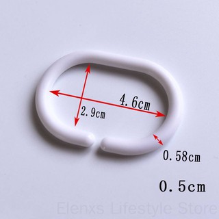 24pcs/Set White Plastic C Shape Bath Drape Shower Ring Loop Bendable Bathroom Curtain Hooks ELEN (3)
