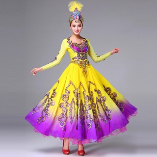 【Performing arts clothes】Muslim dance dress Xinjiang Dance Costume for Indian dance Female Uygur Per