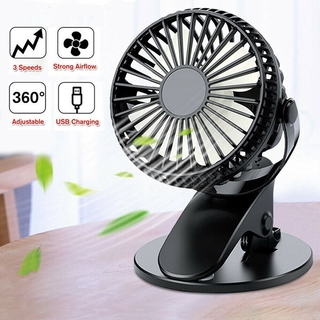 2000mAh Usb Clip Fan, Mini Chargeable Rechargable Electric Fan, Firefly Rechargeable Fan, Ceiling Fan With Light, Desk Fan Rechargeable Cooling Mini Desk Fan 360 Degree Rotation