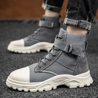 2020 New Martin boots men's autumn retro casual high-top men's boots Korean style trendy all-matching work clothes boots men's shoes