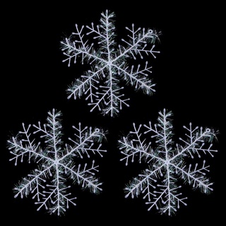 bettingyou.ph 3 pcs White Snowflake Ornaments Christmas Tree Deco Festival Decortion