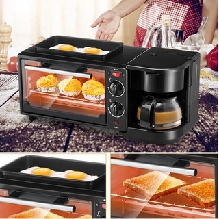 ✒ZHISHENG Home Breakfast Marker Machine 3 in 1 Coffee Maker Electric Oven Toaster Grill Pan Toaster (3)