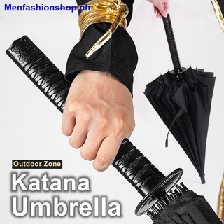 ◄◆☫Outdoor Zone Katana Umbrella Sword Blade Japanese Black Samurai Handle Knight Ninja Bumbershoot