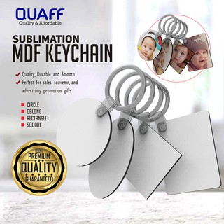 (5 pcs) MDF Sublimation Printable Wood Keychain Blanks ( Oblong / Circle / Rectangle / Square )