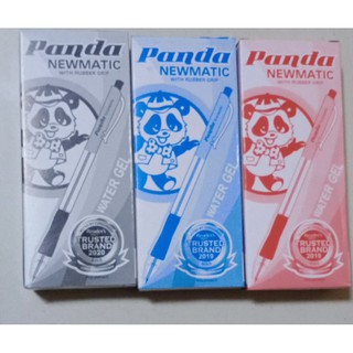 PANDA NEWMATIC with rubber grip water gel pen , Original Panda Retractable Ballpen