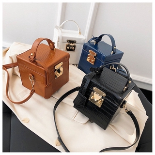 【MIAMIA】High-fashion Sling bag for women Shoulder messenger Vintage quality Box bags PU leather Handbag Korean beg begs READY STOCK